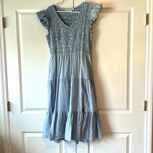 Vineyard vines, Kentucky Derby, seersucker, blue striped maxi dress